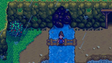 glittering boulder stardew  After completing the fish tank bundle, the glittering boulder near the mines is removed, and Willy will give you a copper pan